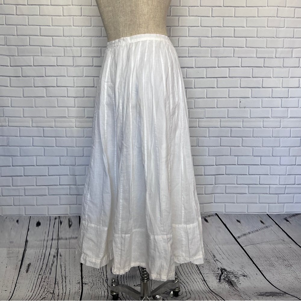 Eileen Fisher 100% Cotton Long Line Skirt